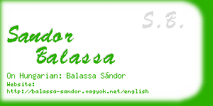 sandor balassa business card
