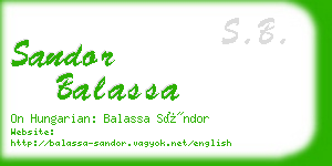 sandor balassa business card